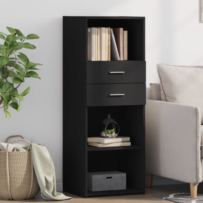 vidaXL Dulap &icirc;nalt, negru, 45x42,5x124 cm, lemn prelucrat