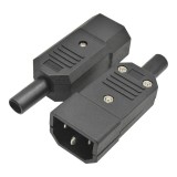 Mufa Alimentare PC Tata pe Fir, 250V, 10A, Conector 3 Pini, ABS