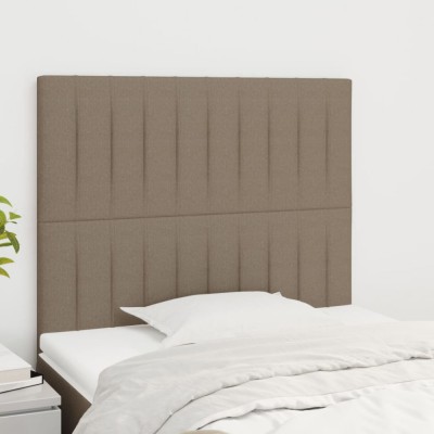 vidaXL Tăblii de pat, 2 buc, gri taupe, 80x5x78/88 cm, textil 3116548 foto