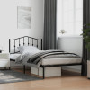 Cadru de pat din metal cu tablie, negru, 100x200 cm GartenMobel Dekor, vidaXL