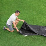 Prelata Piscina Bestway Flowclear 305 cm Antracit - Protectie Piscina Steel Pro &amp; Max - Husa Piscina Rotunda