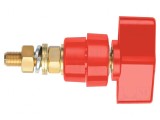Clemă de laborator roșie 1kVDC 100A pe panou 81mm