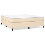 Cumpara ieftin Cadru de pat cu arcuri, crem, 180x200 cm, textil
