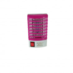 Lampa UV anti-insecte, pentru interior, cu alimentare la priza, DW-777, 110-220V, 50Hz, 1W, roz foto