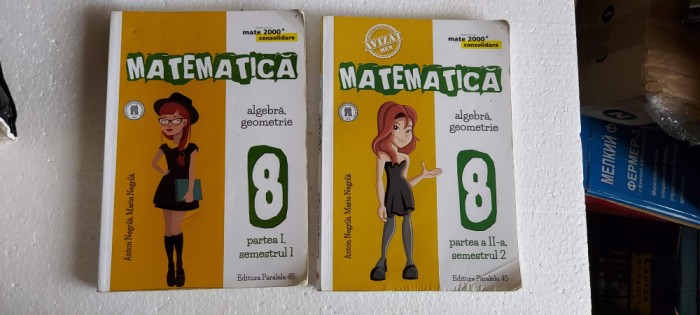 MATEMATICA ALGEBRA GEOMETRIE CLASA A VIII A PARTEA 1 + 2 . NEGRILA