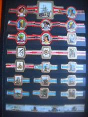 HOPCT LOT NR 65 ISTORIA NAVIGATIEI MARITIME -48 BUC-ETICHETE VECHI DE TRABUCURI / CIGARS LABELS -COLECTIE DE LUX-LITHO