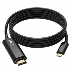 Cablu convertor USB Type-C - HDMI rezolutii pana la 4K, pentru laptop, telefon foto