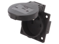 Conector Alimentare AC 230V 16A Negru 2P+PE