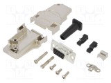 Conector D-Sub 9 Mamă 45&deg; Lipire pe Cablu Gold Flash - AMPHENOL