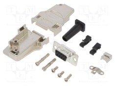 Conector D-Sub 9 Mamă 45&deg; Lipire pe Cablu Gold Flash - AMPHENOL