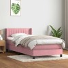 VidaXL Pat box spring cu saltea, roz, 80x220 cm, catifea 3318308