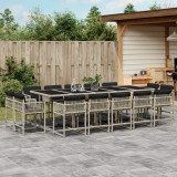 vidaXL Set mobilier de grădină cu perne 15 piese gri deschis poliratan
