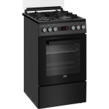 Aragaz mixt Beko FSM52330NAO, 4 arzatoare, Iluminare cuptor, 8 functii, Clasa A, Antracit