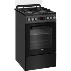Aragaz mixt Beko FSM52330NAO, 4 arzatoare, Iluminare cuptor, 8 functii, Clasa A, Antracit