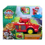 Patrula catelusilor filmul cu dinozauri set vehicul dino de pompieri cu figurina marshall si accesorii