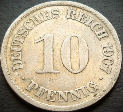 Moneda istorica 10 PFENNIG - GERMANIA, anul 1907 A *cod 4830 - Berlin foto