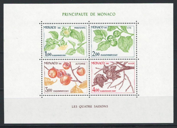 Monaco 1981 Mi 1502/05 bl 18 - Flori