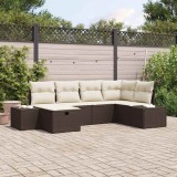 vidaXL Set de canapele pentru grădină 6 pcs Maro 55 x 62 x 69 cm