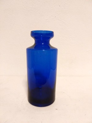 Vaza de sticla albastra-colbalt / decantor - 20cm inaltime x 8cm diametru foto