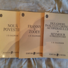 Set 3 carti-J.D.Salinger Noua povestiri,Franny si Zooey,Dulgheri,inaltati grinda