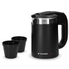 Fierbator de voiaj Navaris dublu perete, 1100W, 0,5L, portabil, ideal camping, negru, 48676.01