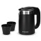 Fierbator de voiaj Navaris dublu perete, 1100W, 0,5L, portabil, ideal camping, negru, 48676.01