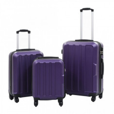 Set valize carcasa rigida, 3 buc., mov, ABS foto