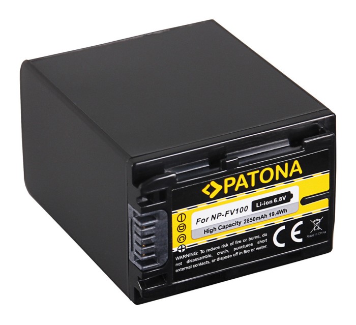 Acumulator Patona NP-FV100 2850mAh replace Sony HDR-CX FDR-AX DCR-SR DCR-SX-1118