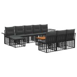 vidaXL Set de canapele de exterior 11 pcs Negru și Gri &icirc;nchis 3437771
