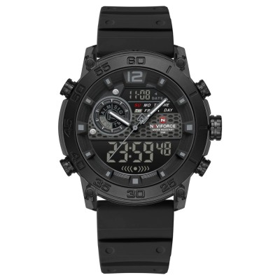 Ceas Barbati Naviforce 6104 Negru , Design Sport, Functii Multiple, Alarma, Rezistent la Apa 5ATM foto