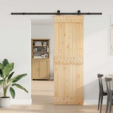 vidaXL Ușă glisantă NARVIK Natural și Negru 70 x 210 cm (213,5 cm) 3445269