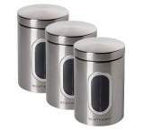Cumpara ieftin Set 3 Recipiente Depozitare Alimente ECHTWERK 1.4L, Inox, Etanș - Cafea, Ceai, Muesli - Refolosibil