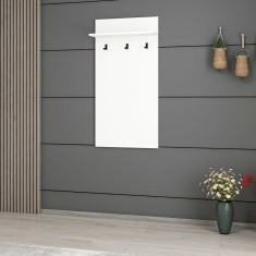 Cuier de perete Fars? 118x60x16cm pal plastic alb [en.casa] HausGarden Leisure foto