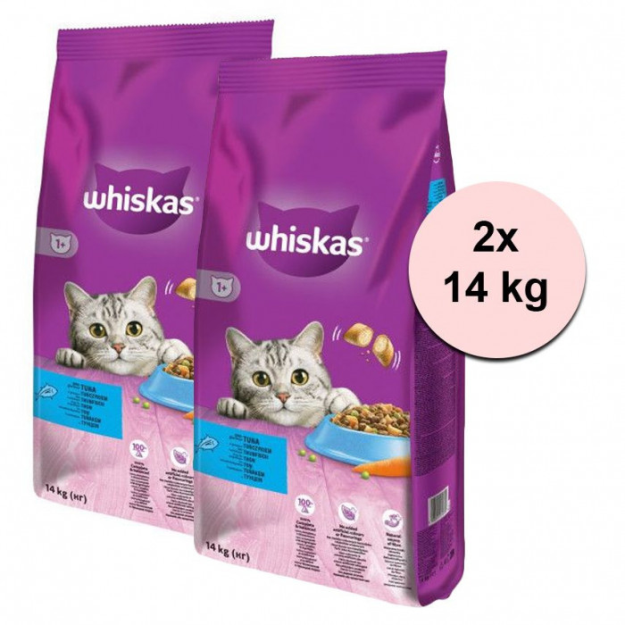 WHISKAS cu ton 2 x 14 kg