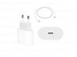 Set Incarcator Fast Charge 20W si Cablu de Date Fast Charge 1M Type-C-Lightning Compatibil cu Apple iPhone 11/12/13/14 Alb, Blister