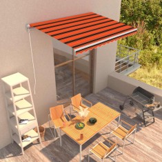 vidaXL Copertină retractabilă manual, portocaliu &amp; maro, 350 x 250 cm 3051211