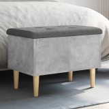 Bancă de depozitare, gri beton, 62x42x46 cm, lemn prelucrat