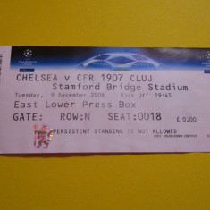 Bilet meci fotbal CHELSEA - CFR 1907 CLUJ (Champions League 09.12.2008)