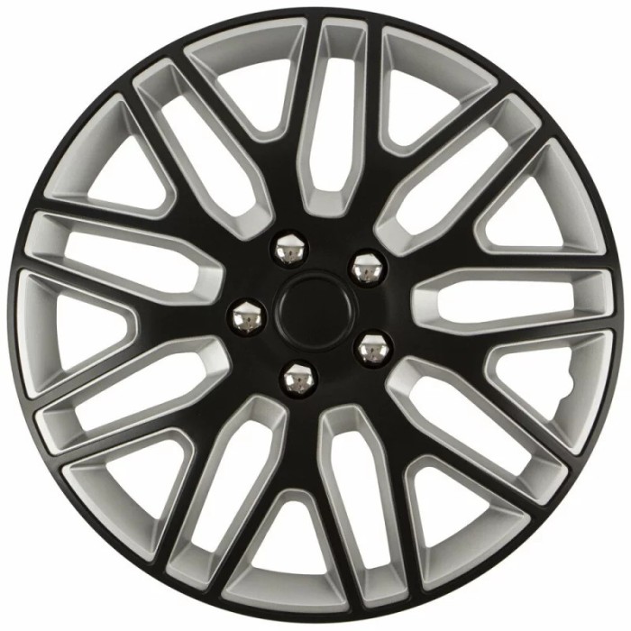 Set capace roti auto Cridem Dakar NC 4buc - Negru/Argintiu - 14&#039;&#039; - Resigilat Garage AutoRide