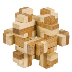 Joc logic IQ din lemn bambus in cutie metalica - 10