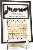 Cadou personalizat pentru Mama Ufkaa, lemn, alb/natur/negru, 19 x 24 cm