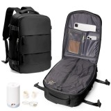 Cumpara ieftin Rucsac pentru calatorii, impermeabil, unisex, cu vacuum, compartiment pentru leptop, incapator, negru