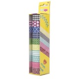 Banda adeziva pentru activitati crafts cu model, 10 role set, 5 metri, Strigo