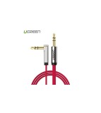 Cablu audio Premium de 3.5mm ultra plat unghi 90 grade-Lungime 1 Metru-Culoare Roșu, Ugreen