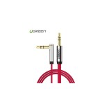 Cablu audio Premium de 3.5mm ultra plat unghi 90 grade-Lungime 1 Metru-Culoare Roșu