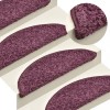 VidaXL Covorașe pentru scări, 15 buc., 65x21x4 cm, violet &icirc;nchis, semirotunde, mari 322385