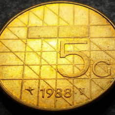 Moneda 5 GULDENI - OLANDA, anul 1988 * cod 1112 B = excelenta