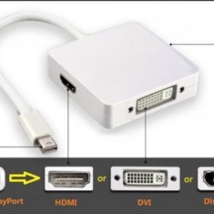 Cablu adaptor 3 in 1 Mini Display port To Dvi Hdmi Display Port