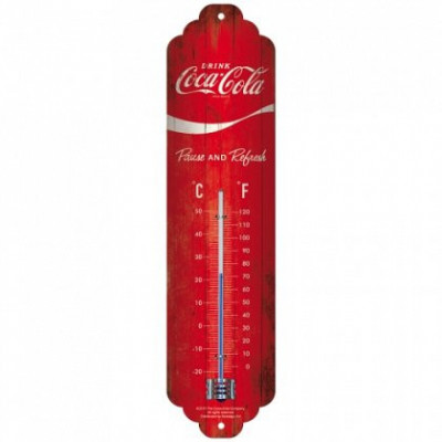 Termometru metalic - Coca Cola Logo Red foto