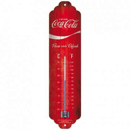 Termometru metalic - Coca Cola Logo Red